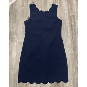J.‎ Crew navy blue scalloped edge knee length dress, size 12